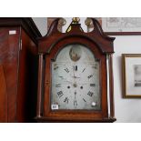 Oak longcased clock with painted face by Barker of Easingwold