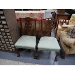 Pair of mahogany dining chairs