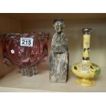 Chinese wooden figure etc.
