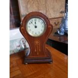 Inlaid Mahogany mantle clock 20cm