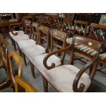 6 rope back mahogany dining chairs