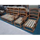 Yorkshire oak ""Slater"" (fish) sofa and 2 chairs