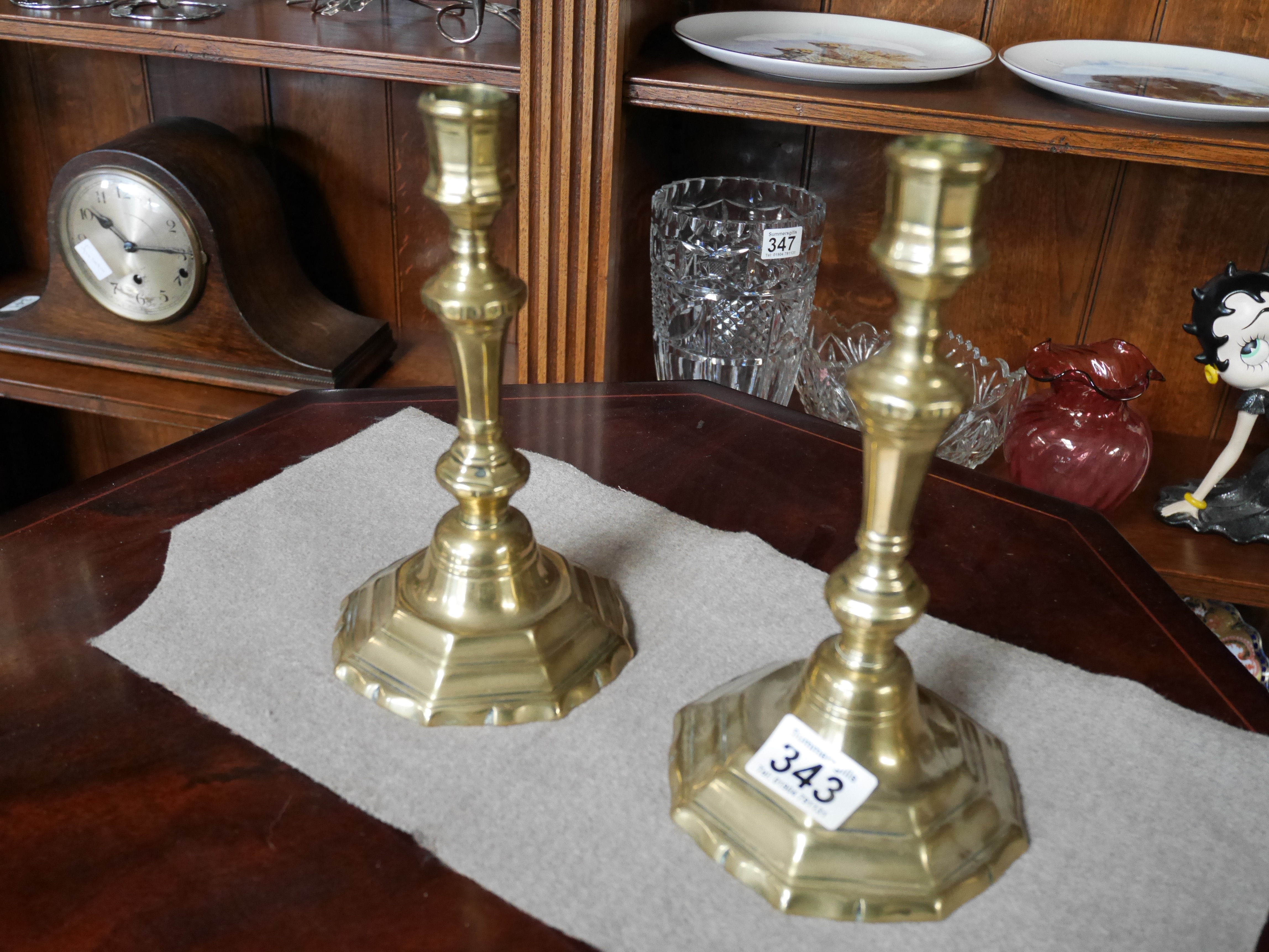 Pair of brass candlesticks