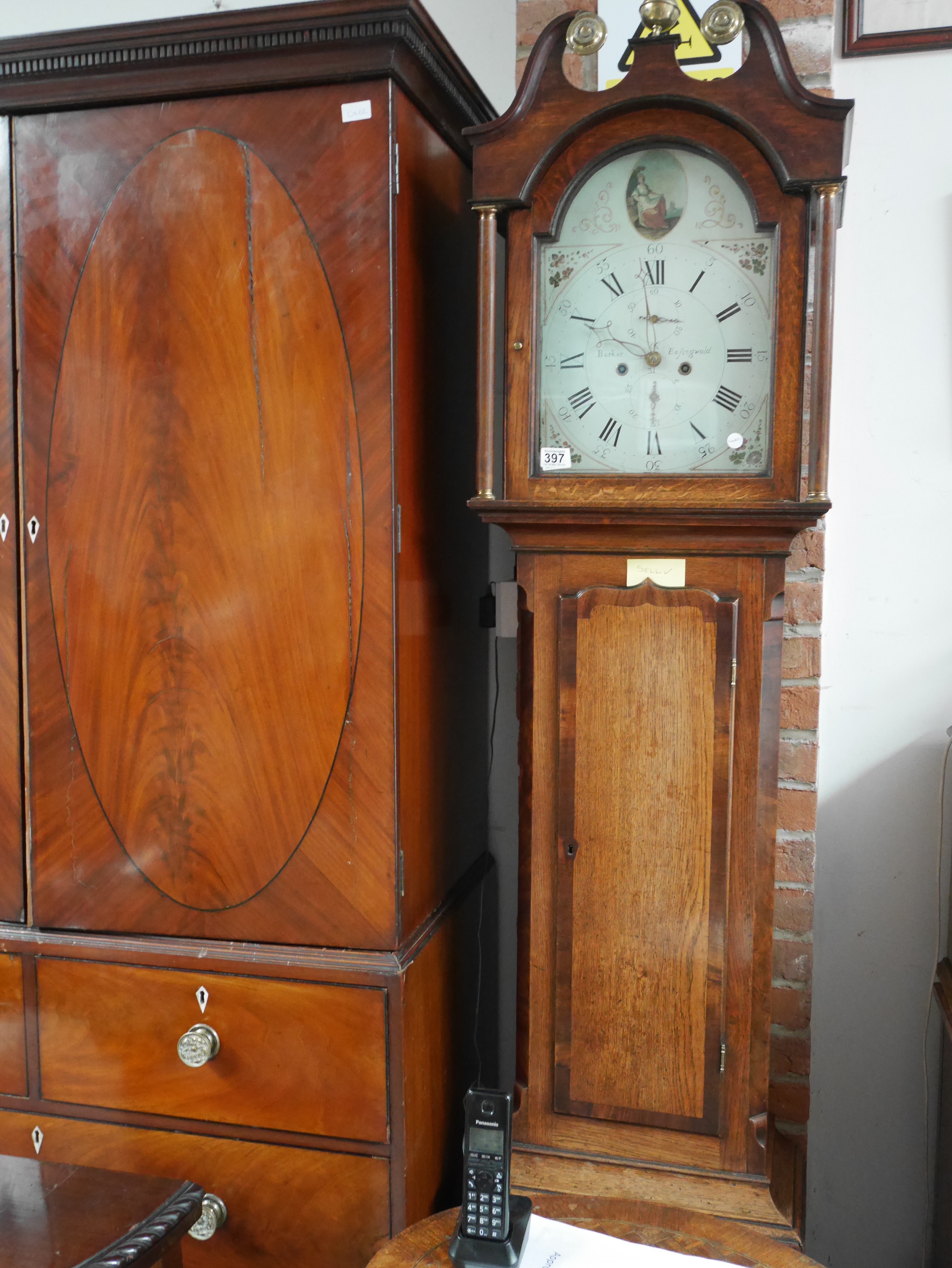 Mahogany longcased clock with bras face John Street London - Image 2 of 2