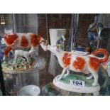 Pair of Staffordshire cows