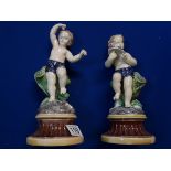 Pair of Majolica style figures