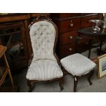 Victorian nursing chair and stool