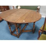 Oak gate leg dining table