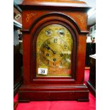 Edwardian inlaid mantle clock