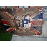 BP Enamel sign, 3 petrol cans and Castrol sign