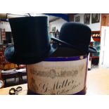Top hat and bowler hat