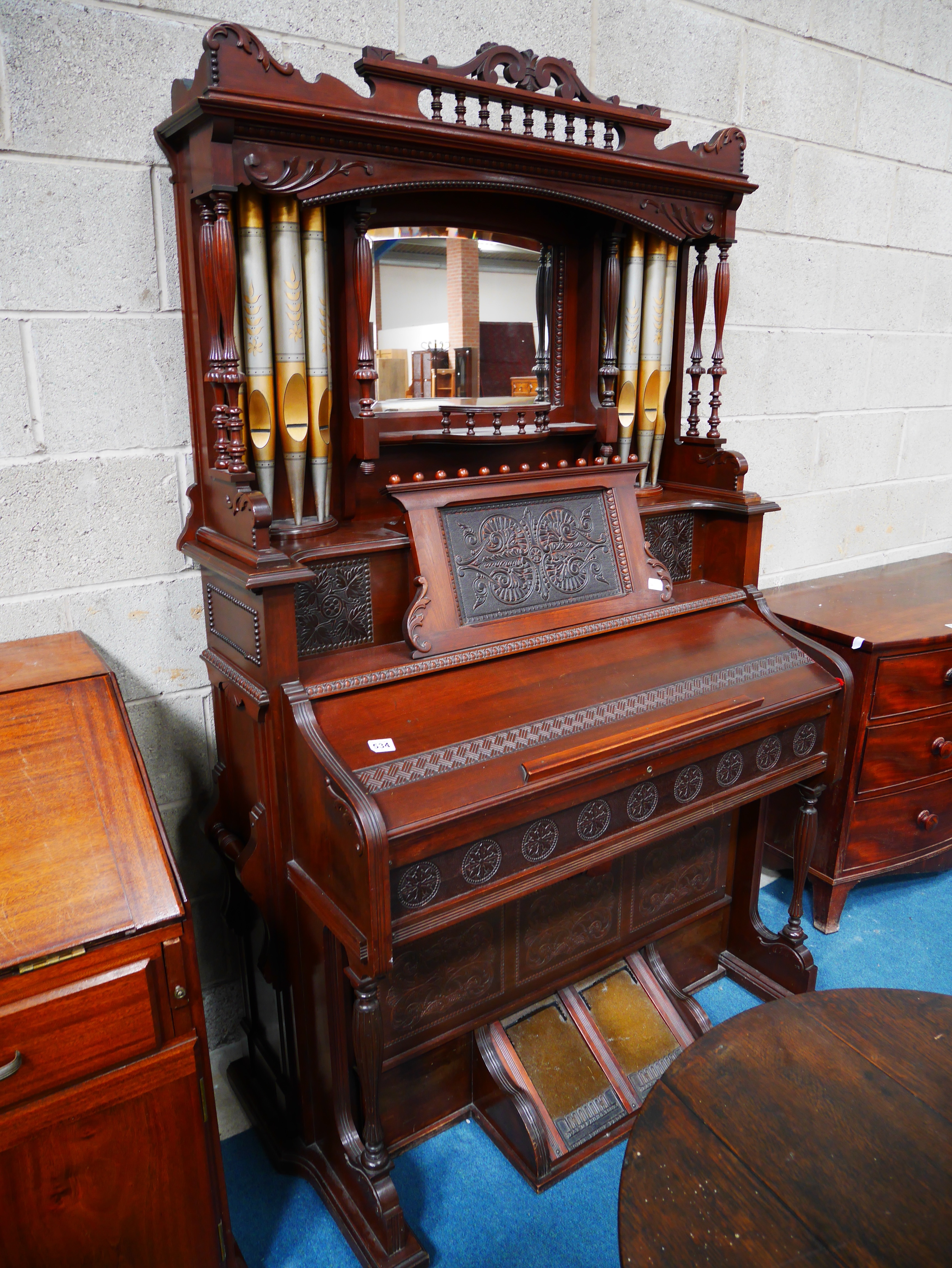 Antique pipe organ