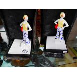 2 x Wedgwood "Bizarre" figures