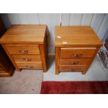 Pair oak bedside cabinets