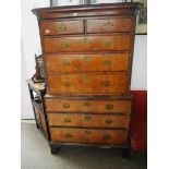 Georgian walnut chest on chest