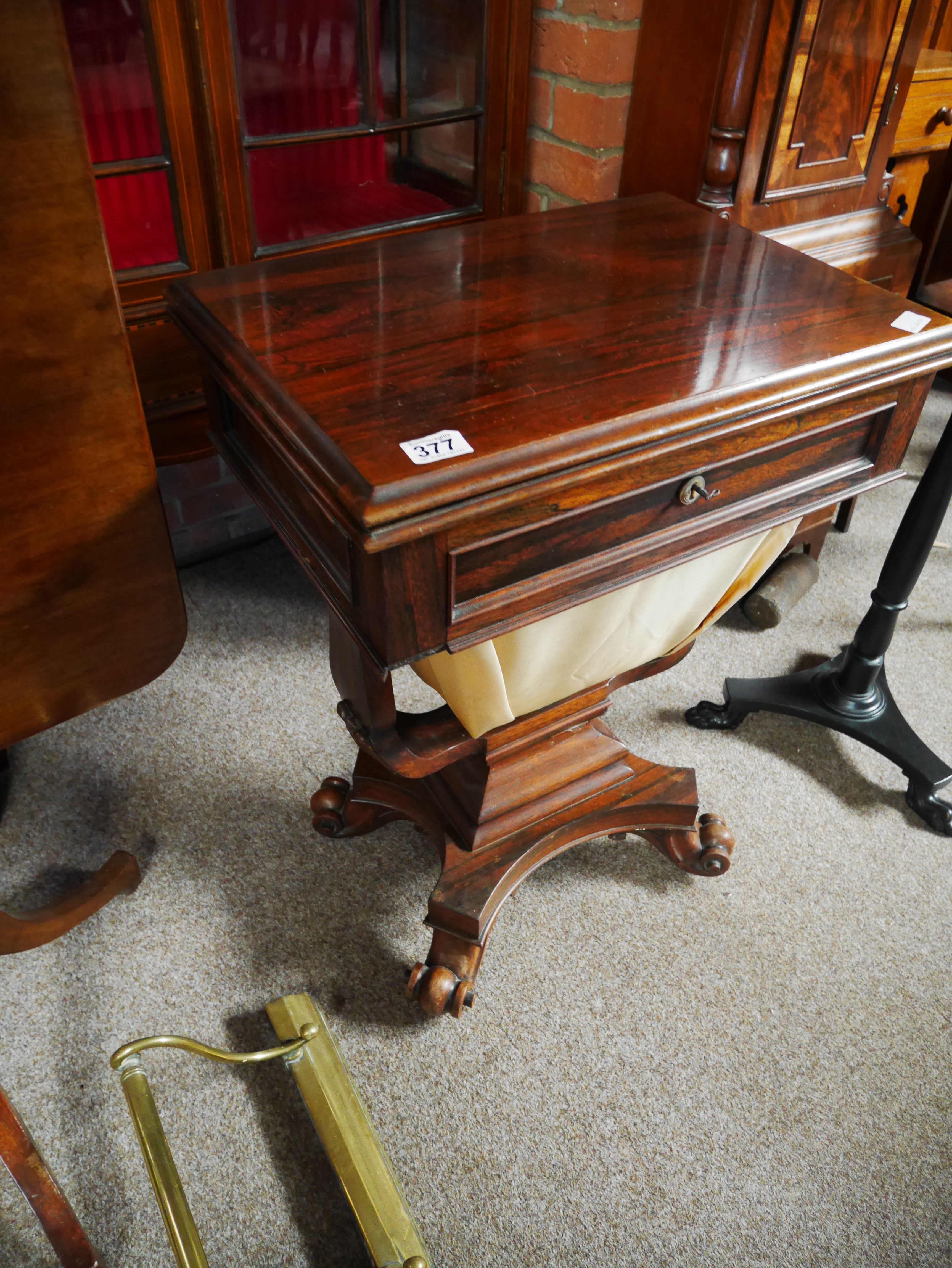 Antique rosewood sewing table
