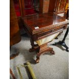 Antique rosewood sewing table