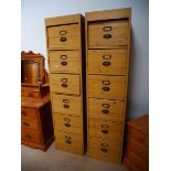 Pair of 6ft pine filing drawers