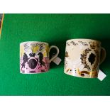 2 Wedgwood coronation mugs both in excellent condition
