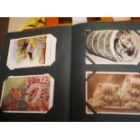 Postcards in album