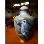 Hand painted by J F Smith 37cm vase