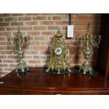 Brass Italian clock set