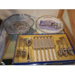 Adams plate, cutlery etc.