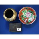 Cloisonné and brass oriental items
