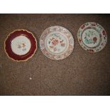 Early famille rose plates and Flight Barr and Barr plate
