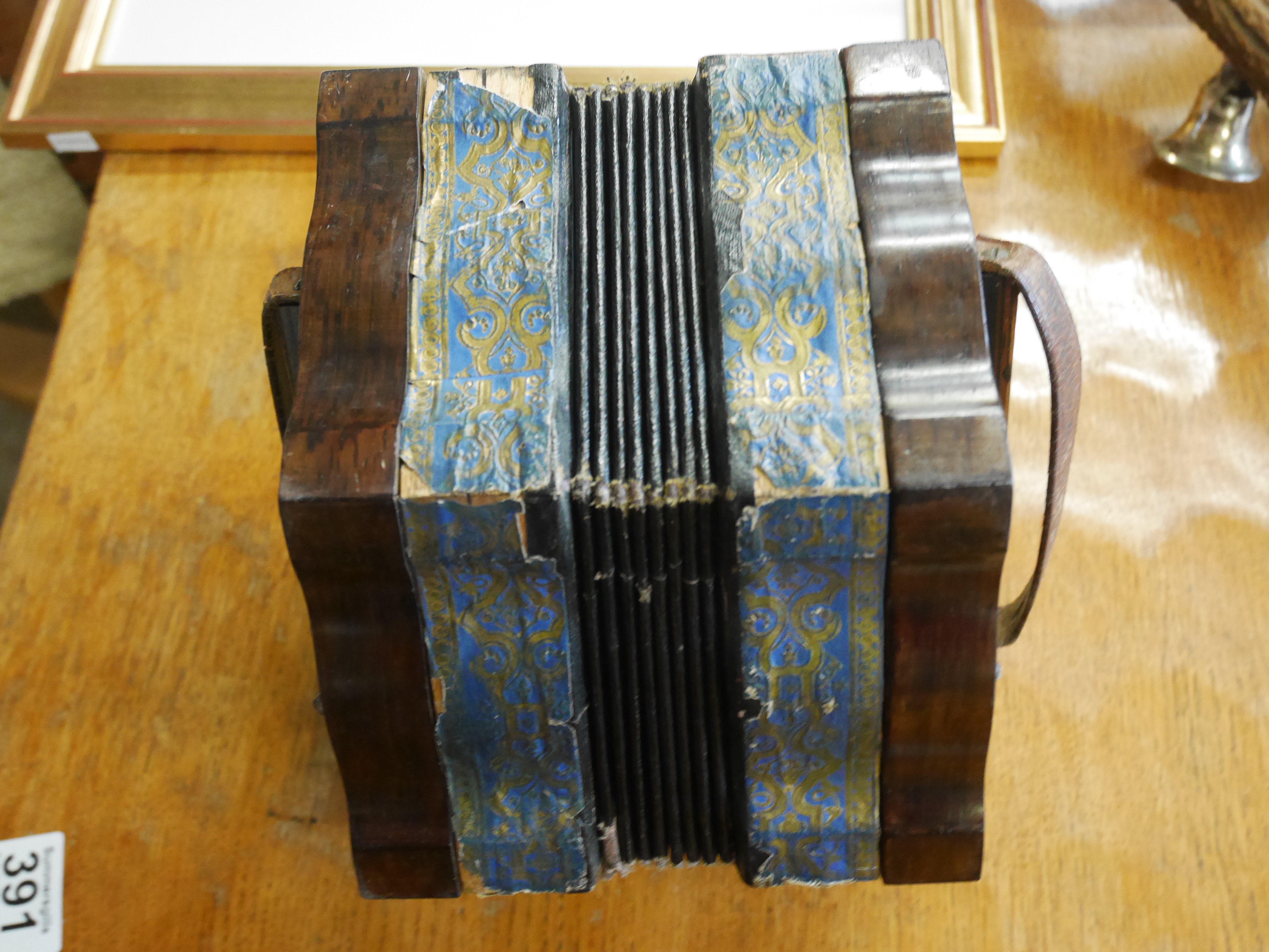 Mahogany and silvered accordian - Image 4 of 4