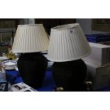 2 Wicker table lamps