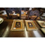 Pair of flowered pictures in gilt frames