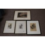 4 etchings by Jackson Simpson
