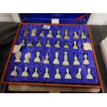 Onyx style chess set and board (board chipped)