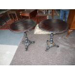 2 x cast iron tables