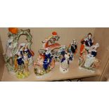 Collection of Staffordshire figures