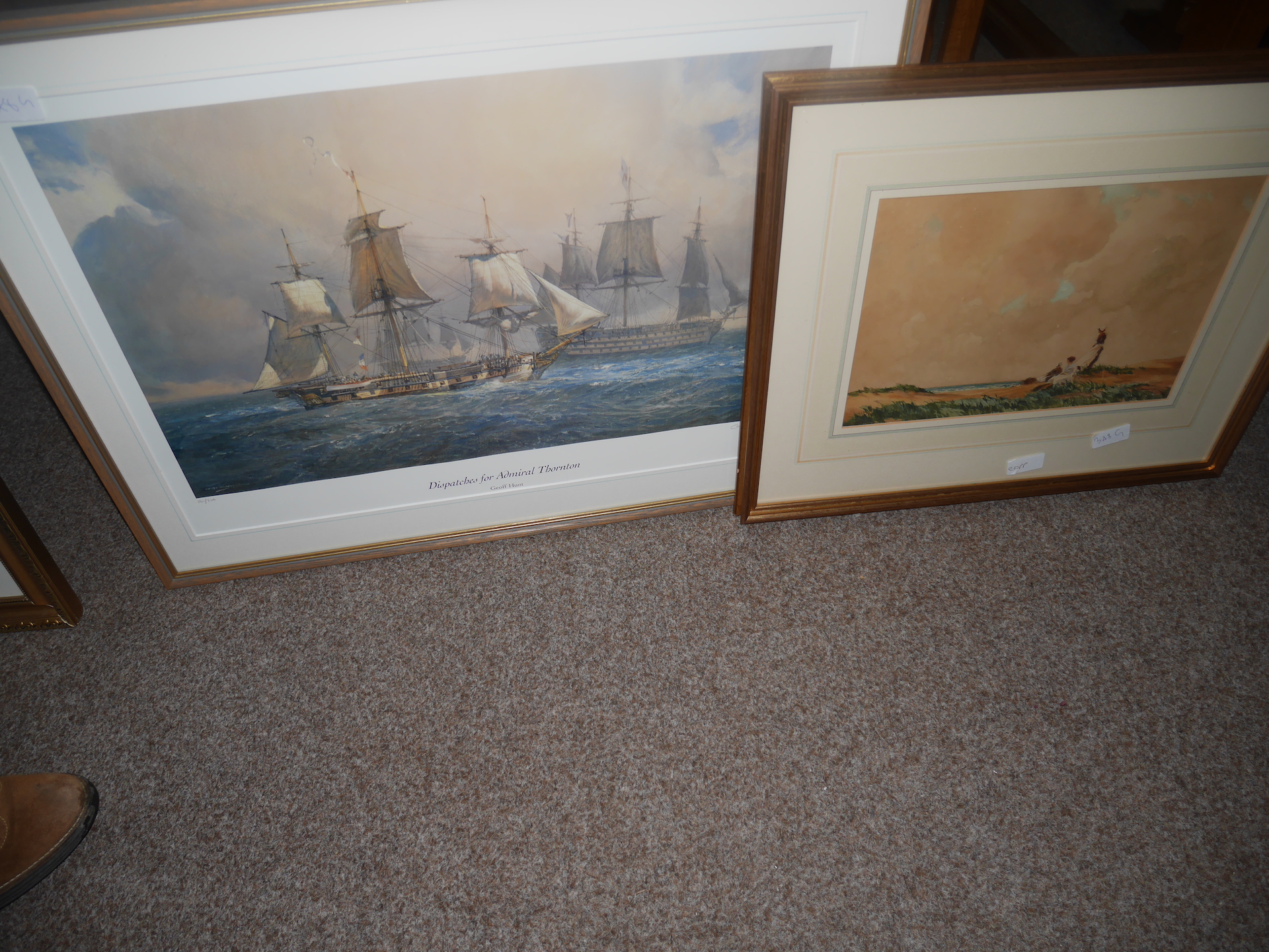 Percy Lancaster watercolour and Geoff Hunt print