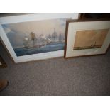 Percy Lancaster watercolour and Geoff Hunt print