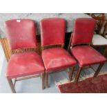 3 x oak chairs