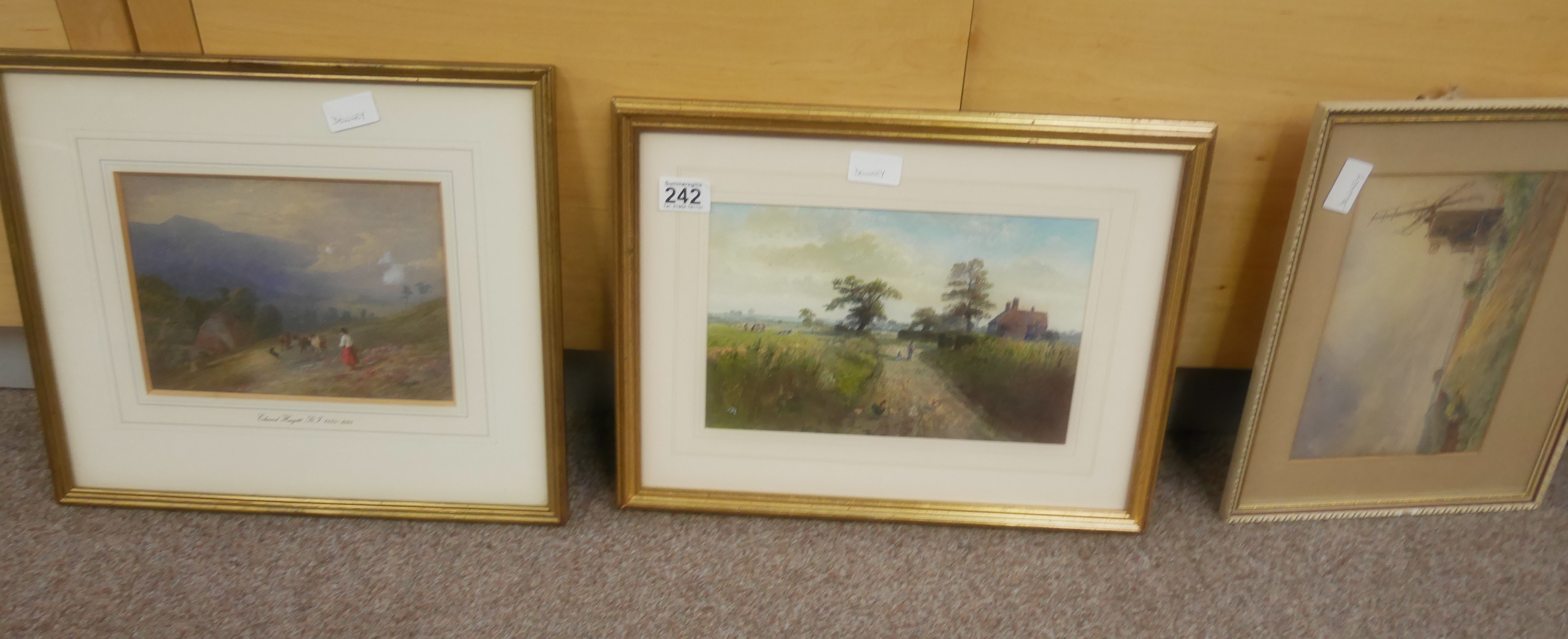 3 x watercolours inc. Edward Haigett