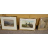 3 x watercolours inc. Edward Haigett