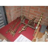 Brass fire irons and tools