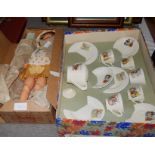 Boxed Roddy Doll and child's tea set "little red riding hood"