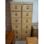 Pair of pine filing cabinets