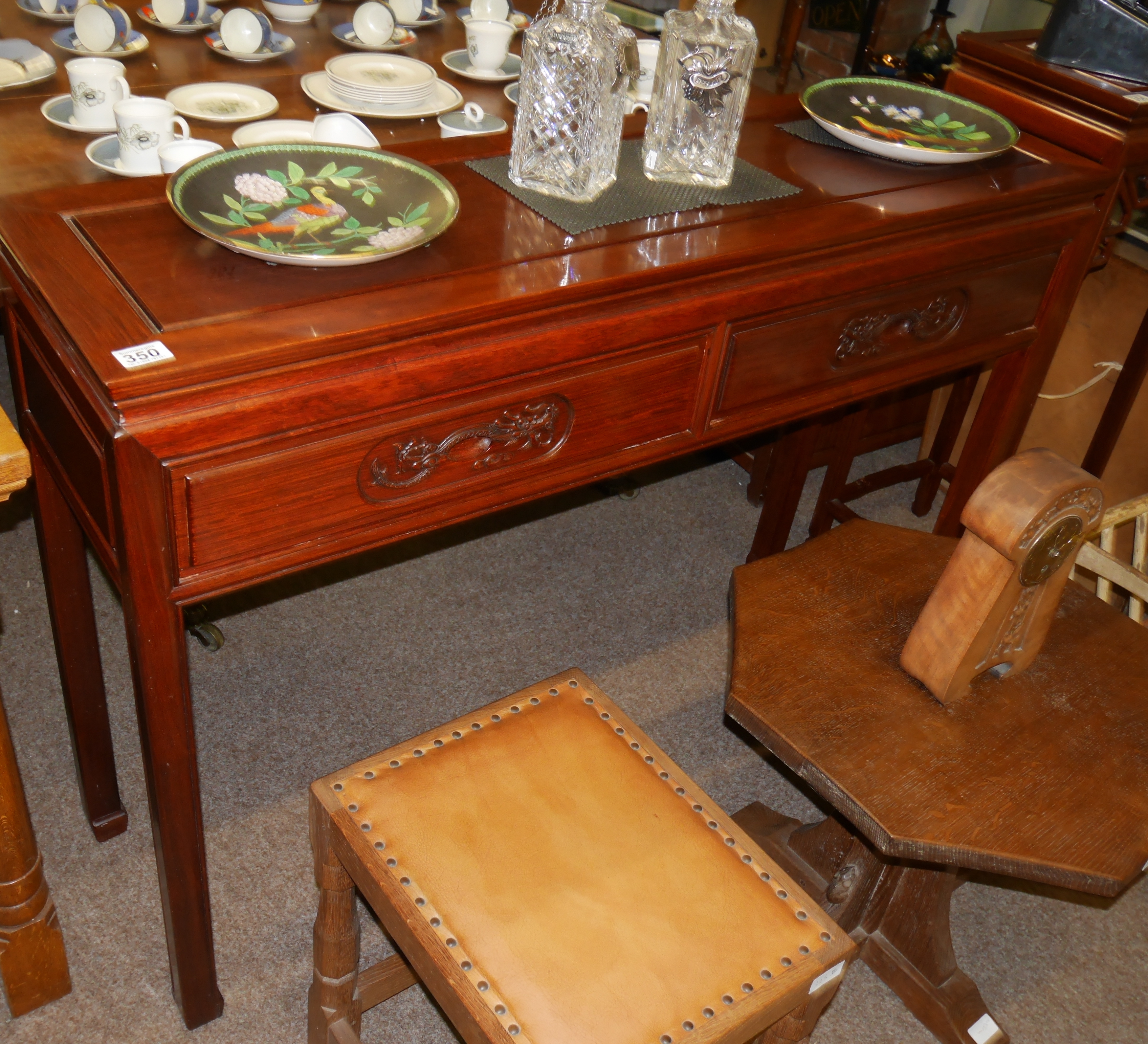 Oriental mahogany side table