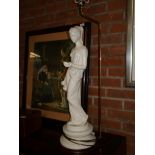 Plaster figure of Girl lamp