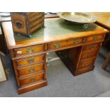 Oak pedestal desk from Harrods of London