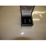 Pair of Emerald and 9ct gold earrings