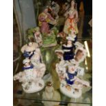 Collection of Staffordshire figures