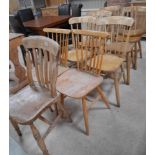 9 Pine dining chairs